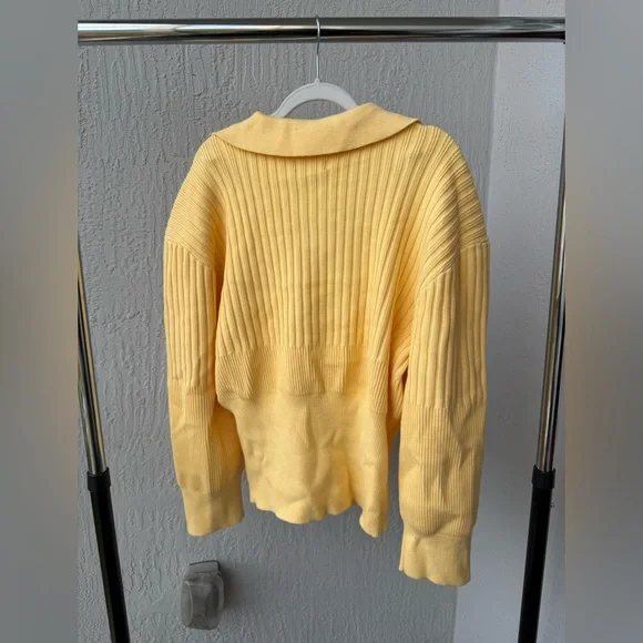 Urban Revivo Yellow Ribbed Sweater - Picture 3 of 4